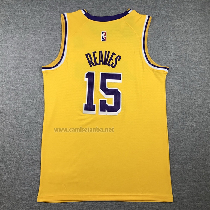 Camiseta Los Angeles Lakers Austin Reaves #15 Icon 2022-23 Amarillo